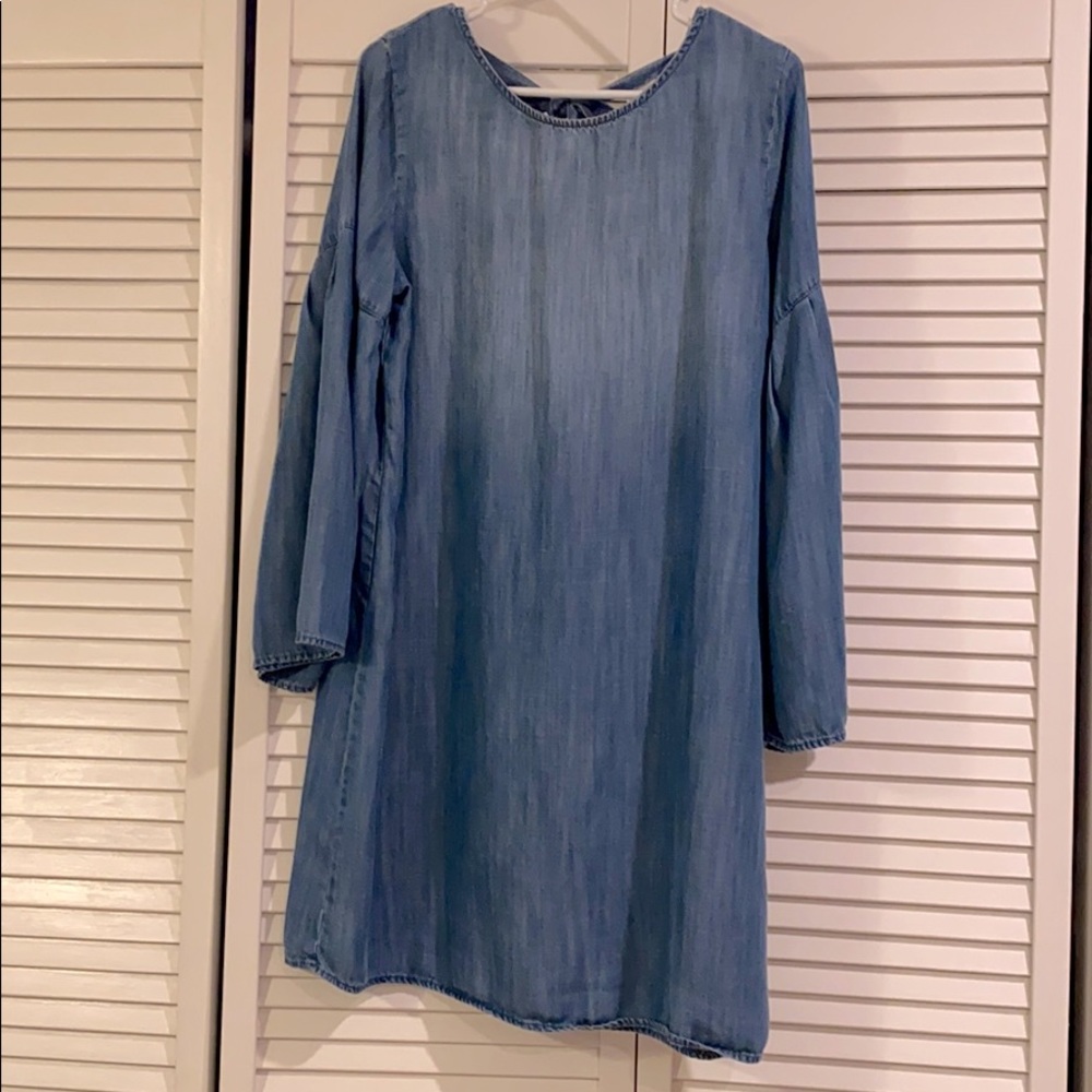 Anthropologie Cloth & Stone Chambray Dress, PM - Picture 3 of 8